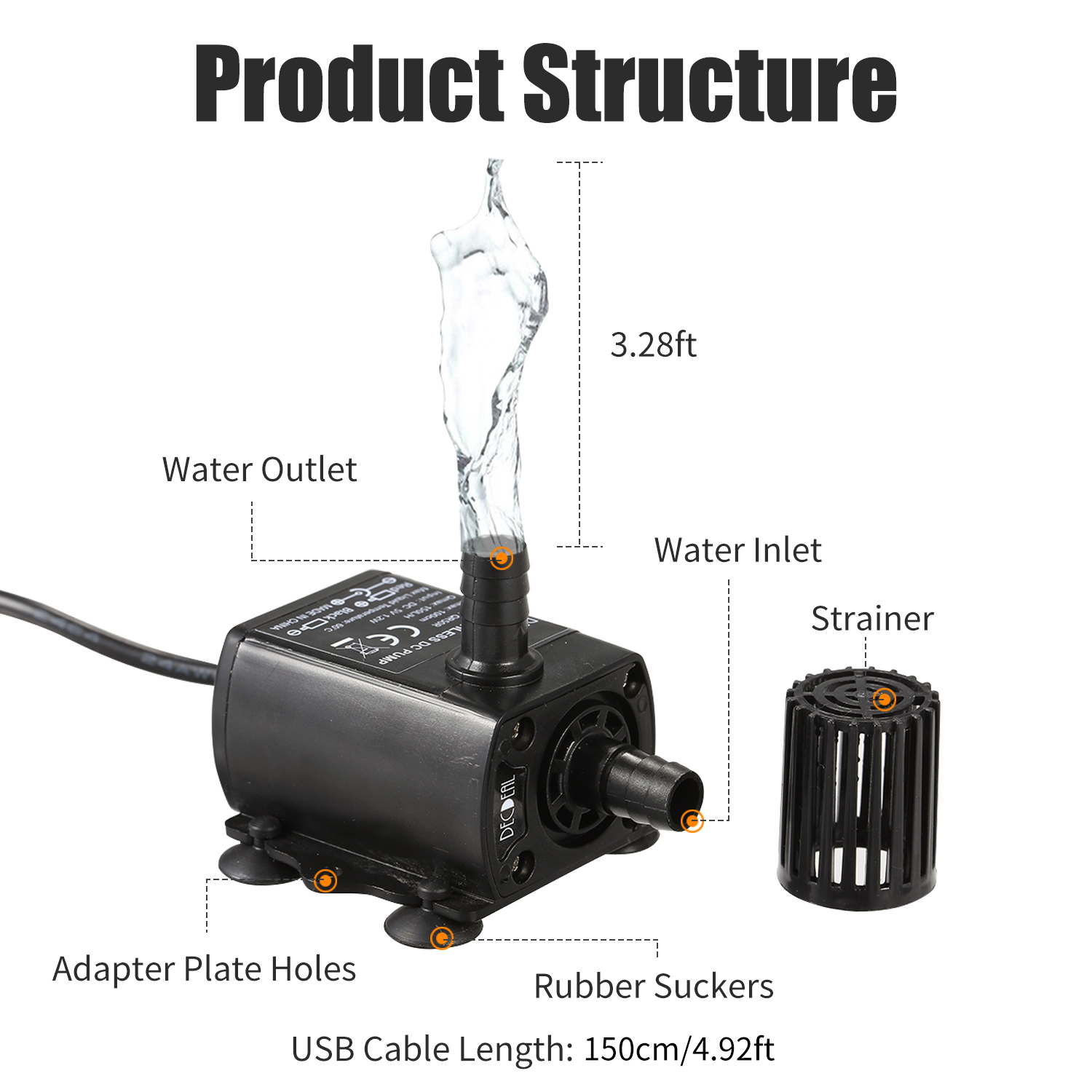 Water Pump Submersible Mini - Decdeal bomba de água usb com