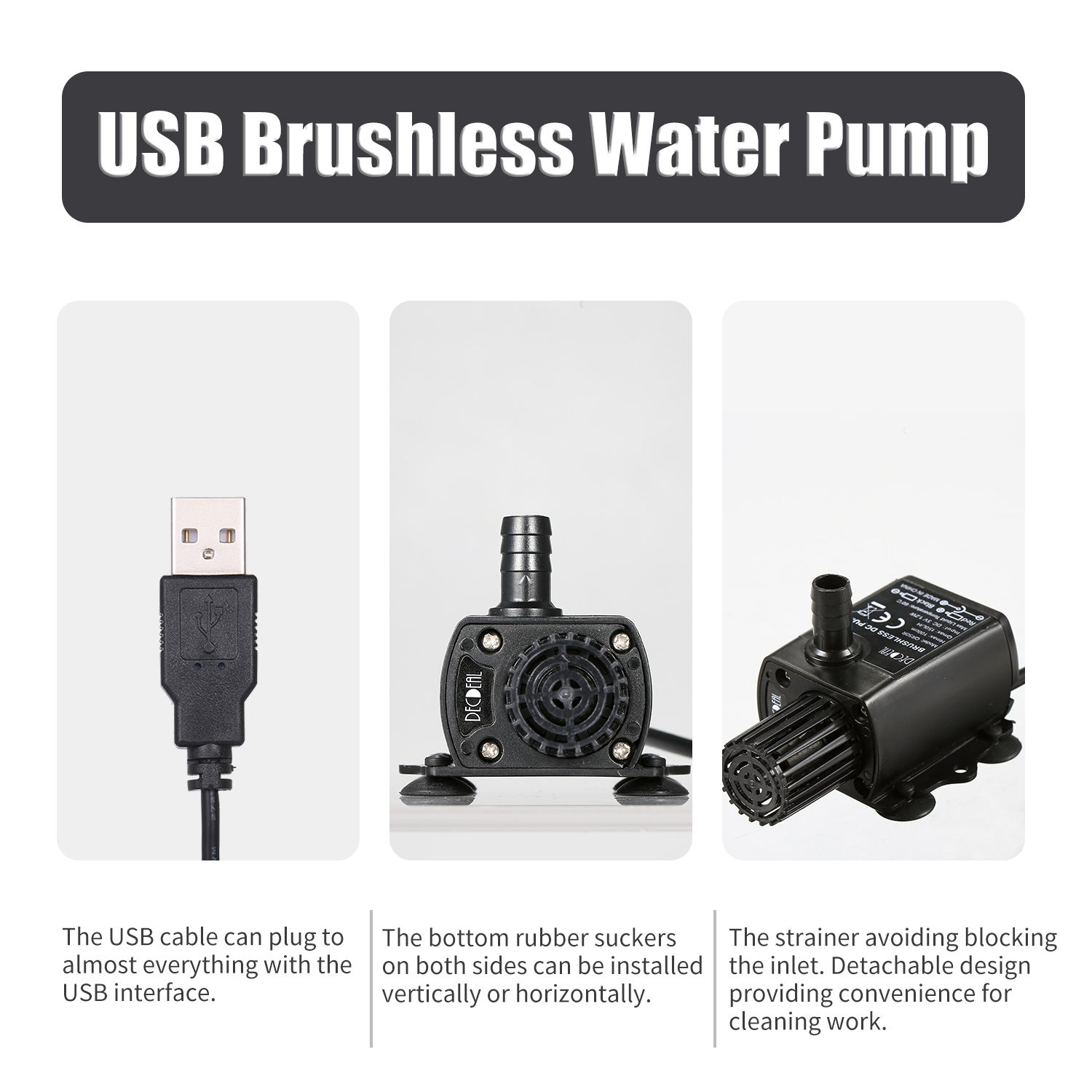 Decdeal bomba de água usb com  - Water Pump Submersible Mini avaliação e preço