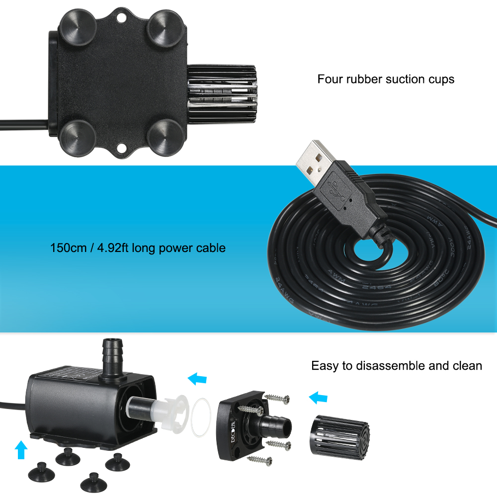 Usb dc5v 4.8w ultra-silencioso - Water Pump Submersible Mini avaliação e preço